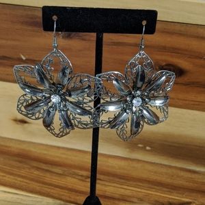 Large flower earrings
